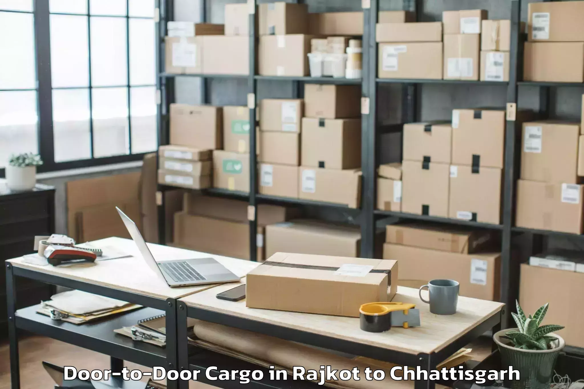 Hassle-Free Rajkot to Dhamtari Door To Door Cargo